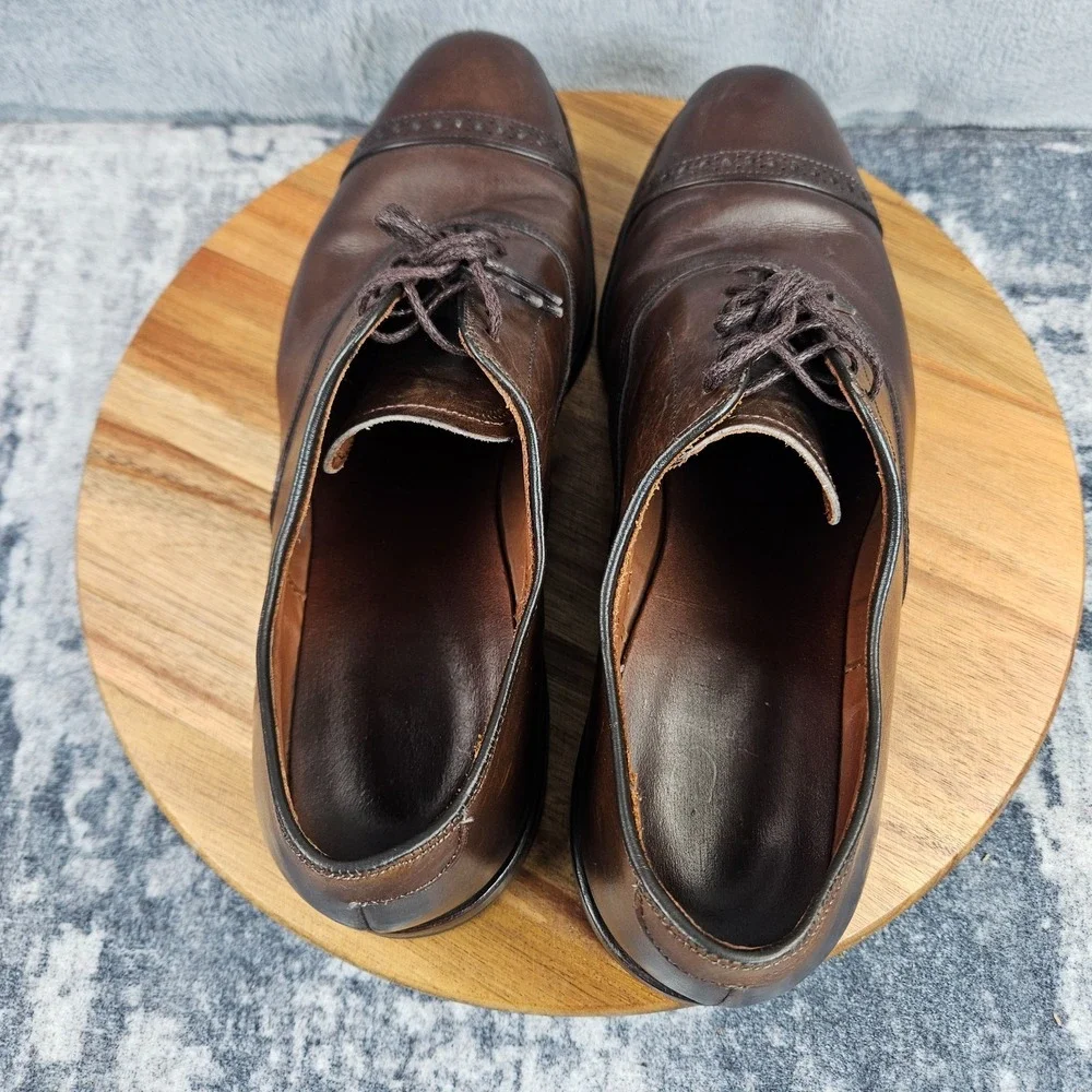 Allen Edmonds Fifth Avenue Shoes Mens Size 10.5 D Brown Cap Toe Dress Oxford